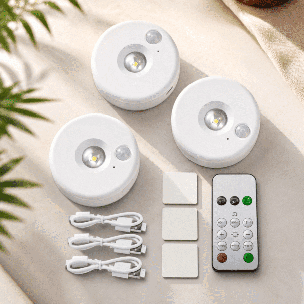 3pcs Rechargeable Cabinet Closet Motion Sensor Spot Lights (Copy)